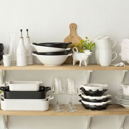 Сковорода порц. «Вок»; фарфор; 1000мл; D=20,H=7см; черный