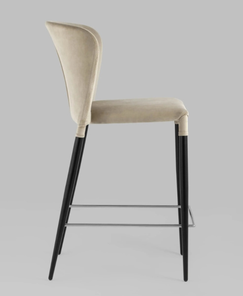Стул полубарный Лори велюр бежевый