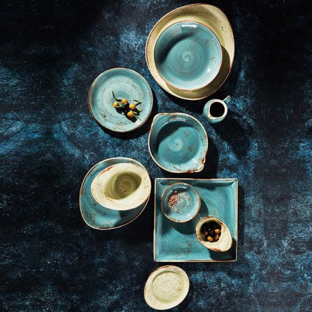 Тарелка пирожковая «Крафт»; фарфор; D=15,H=2см; синий