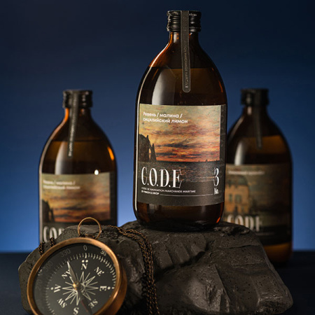 Кордиал C.O.D.E Ревень-Малина-Сицилийский лимон 0,5л