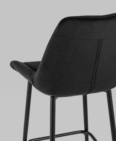 Стул полубарный Флекс велюр черный