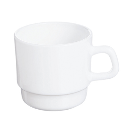 Чашка чайная «Ресторан»; стекло; 220мл; D=7.5,H=7,L=10см; белый