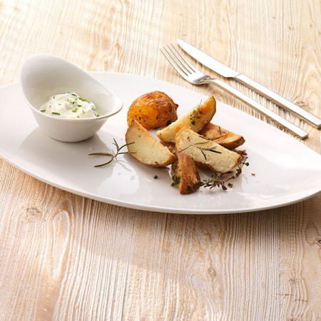 Блюдо «ФриСтайл»; фарфор; H=1.5,L=37.5,B=24.5см; белый