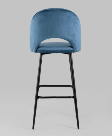 Стул барный Меган велюр пыльно-синий