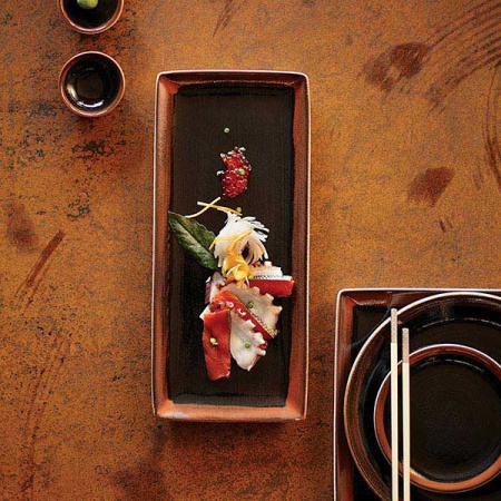 Салатник «Кото»; фарфор; 430мл; D=12.5,H=7см; черный,коричнев.