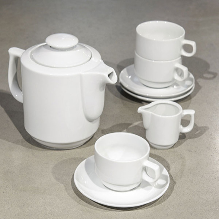 Блюдце «Прага»; фарфор; D=14.5,H=2см; белый