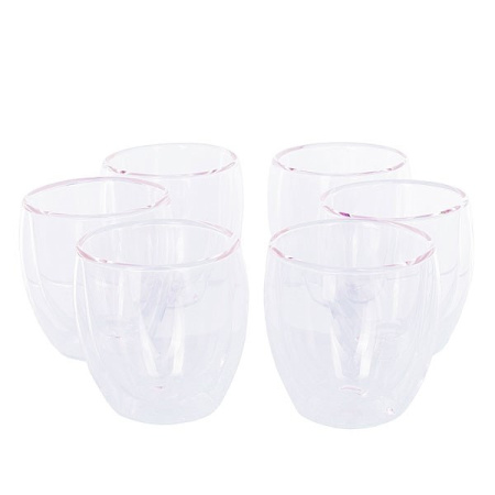 Фото Двойной стеклянный стакан для эспрессо 100мл (набор 6 шт) Двойной стеклянный стакан для эспрессо 100мл (набор 6 шт)