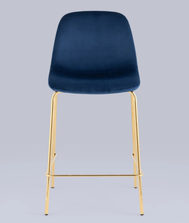 Стул полубарный Валенсия SN велюр синий золотые ножки