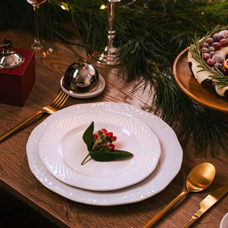 Тарелка мелкая «Афродита»; фарфор; D=21,H=2см; белый