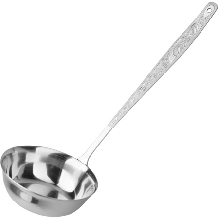 Половник; сталь нерж.; 150мл; D=9,H=3,L=29см; металлич.