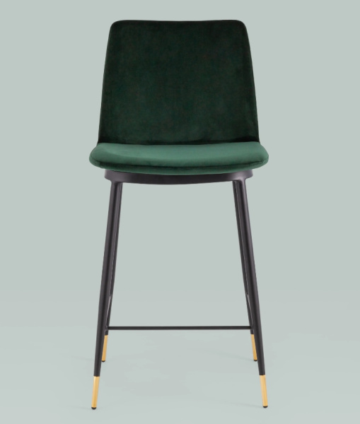 Стул полубарный Мелисса велюр зеленый