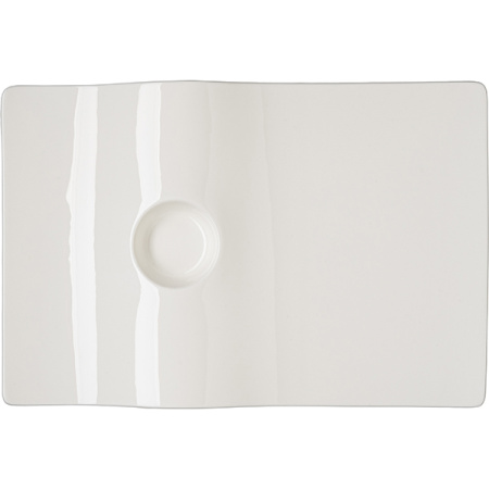 Тарелка «Рандом»; фарфор; H=2.4,L=33,B=22см; белый