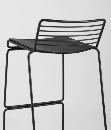 Стул полубарный Danny черный с черной подушкой