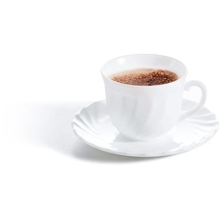 Блюдце «Трианон»; стекло; D=16,H=1.5см; белый