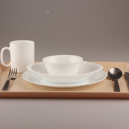 Поднос прямоуг.; пластик; H=2,L=45,B=35см; бежев.