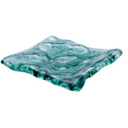 Блюдо для компл. «Море»; стекло; L=15,B=14см; зелен.