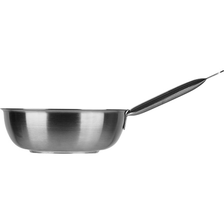 Сотейник; сталь нерж.; 3.6л; D=24,H=8,L=45см; металлич.