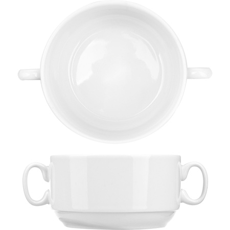 Бульон.чашка; фарфор; 300мл; D=10.5см; белый