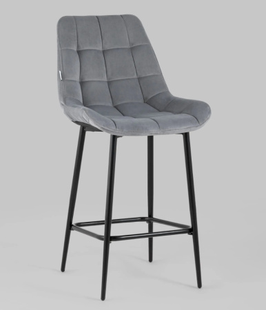 Стул полубарный Флекс велюр серый