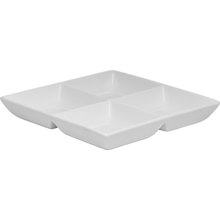 Менажница квадр. 4деления «Кунстверк»; фарфор; H=4.5,L=25,B=25см; белый