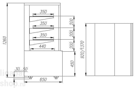 Витрина кондитерская Carboma Polus KC70 VM 1,3-1 (ВХСв - 1,3д Сube Техно)