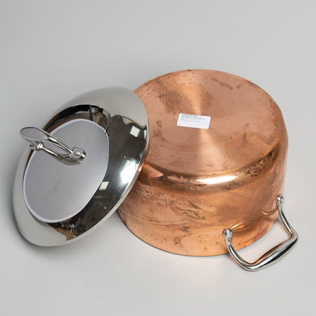 Кастрюля с крышкой 3-х слойная медь; сталь нерж.,алюмин.; 6л; D=24,H=13.5см