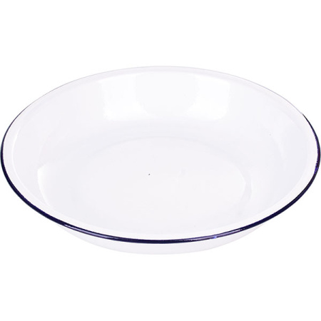 Тарелка глуб. эмалиров.; сталь; D=23см; белый,синий