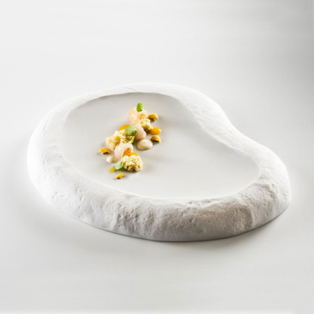 Тарелка для презентаций «Сенд»; фарфор; H=4,L=31,B=26см; бежев.,матовый