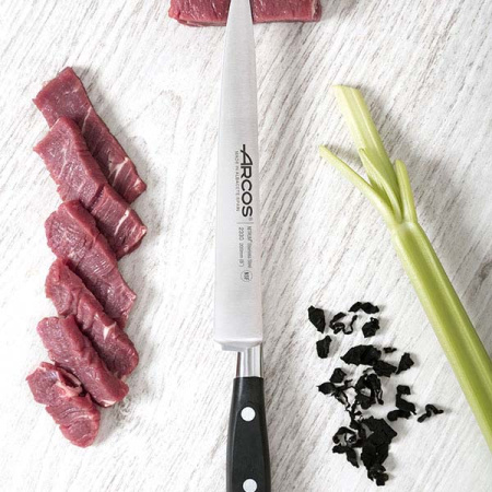 Нож для филе «Ривьера»; сталь нерж.,полиоксиметилен; L=31/20,B=2.5см; черный,металлич.