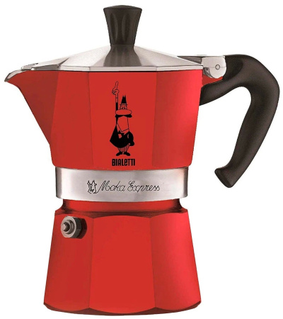 Гейзерная кофеварка Bialetti Moka Express 3 порции красный