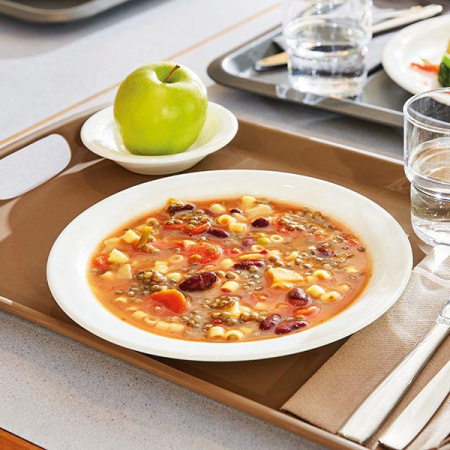 Тарелка глубокая «Отельер»; стекло; 300мл; D=22.5см; белый