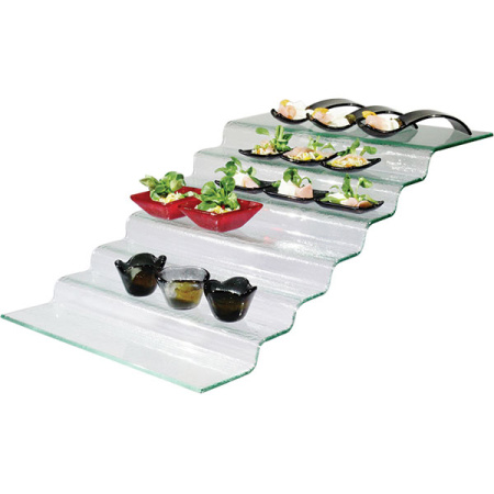 Поднос фуршетный (7ступенек); стекло; H=20,L=65,B=40см; прозр.