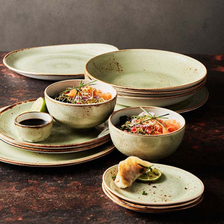 Салатник «Крафт»; фарфор; 457мл; D=12.7,H=7см; зелен.