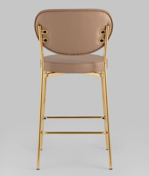 Стул полубарный Барбара NEW экокожа бежевая золотые ножки
