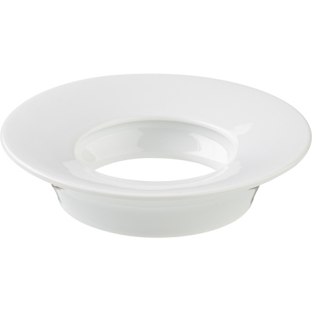 Салатник для компл.с отверст.для ложки «Крушиал Дэт»; фарфор; D=11/7,H=2см; белый