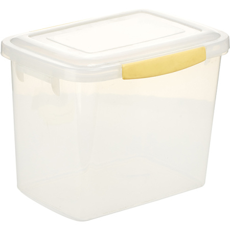 Контейнер для пищев.продук. с крышкой; полипроп.; 10л; H=23,L=30,B=22см; полупрозр.