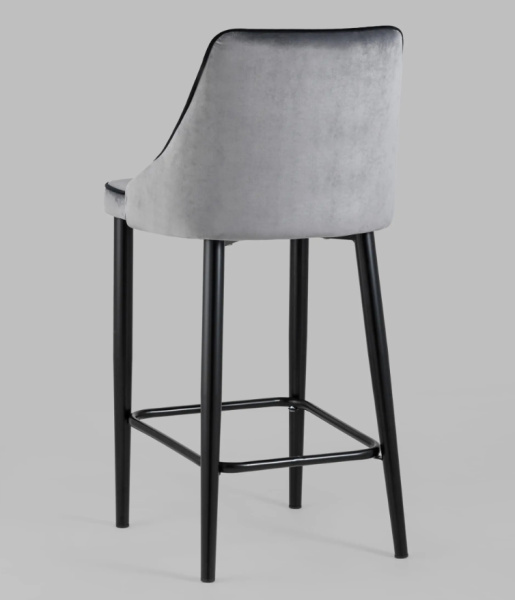 Стул полубарный Коби велюр серый