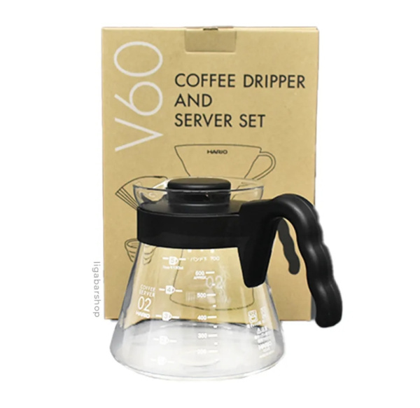 Фото Заварочный чайник 600 мл + воронка пластиковая Hario V60-02 прозрачный Заварочный чайник 600 мл + воронка пластиковая Hario V60-02 прозрачный