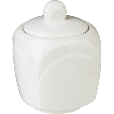 Сахарница с крышкой «Бьянко»; фарфор; 240мл; белый