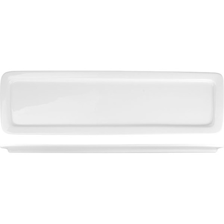 Гастроемкость «Кунстверк»; фарфор; H=2,L=53,B=16.2см; белый