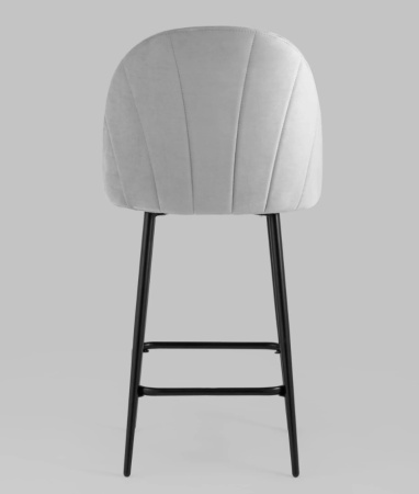 Стул полубарный Логан велюр светло-серый