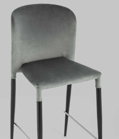 Стул полубарный Лори велюр серый