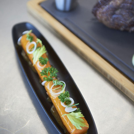 Блюдо прямоуг.; фарфор; H=2.9,L=33,B=8см; черный