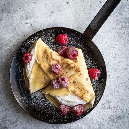 Сковорода; голуб.сталь; D=22,H=2.5,L=41.5см; серый