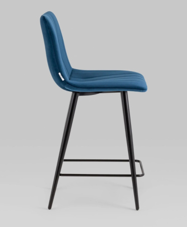 Фото Стул полубарный Олсен велюр синий 60 см Стул полубарный Олсен велюр синий 60 см