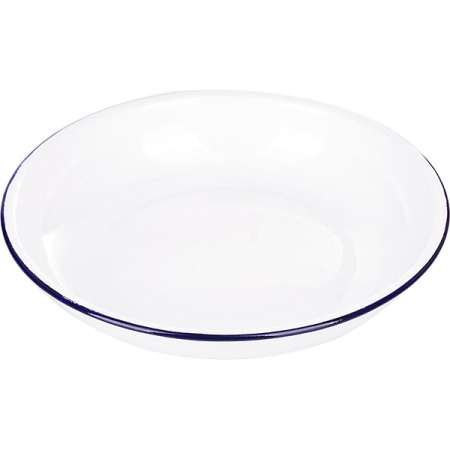 Тарелка глуб. эмалиров.; сталь; D=21.5см; белый,синий