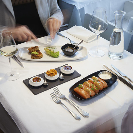 Блюдо прямоугольное «Базальт»; фарфор; L=20,B=10см; черный,матовый