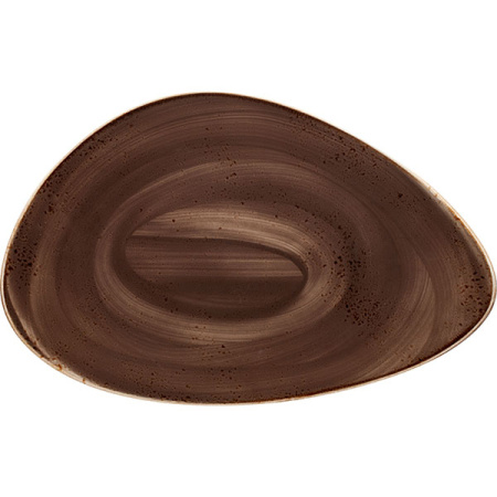 Блюдо «Крафт»; фарфор; H=3.5,L=37,B=24см; серый