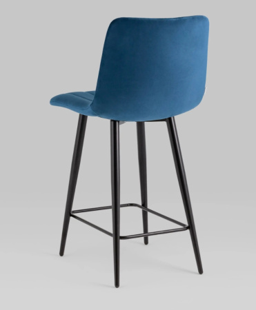 Фото Стул полубарный Олсен велюр синий 60 см Стул полубарный Олсен велюр синий 60 см