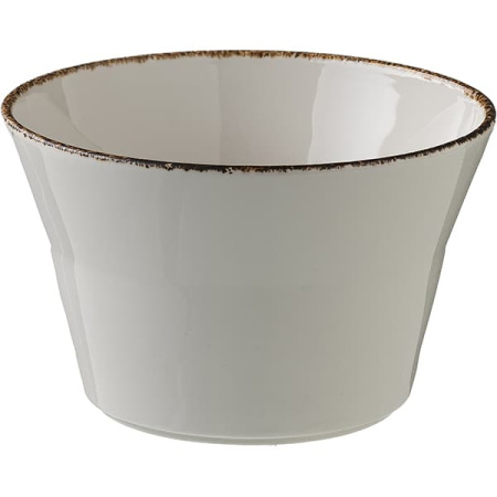 Салатник «Браун дэппл»; фарфор; 600мл; D=14см; белый,коричнев.